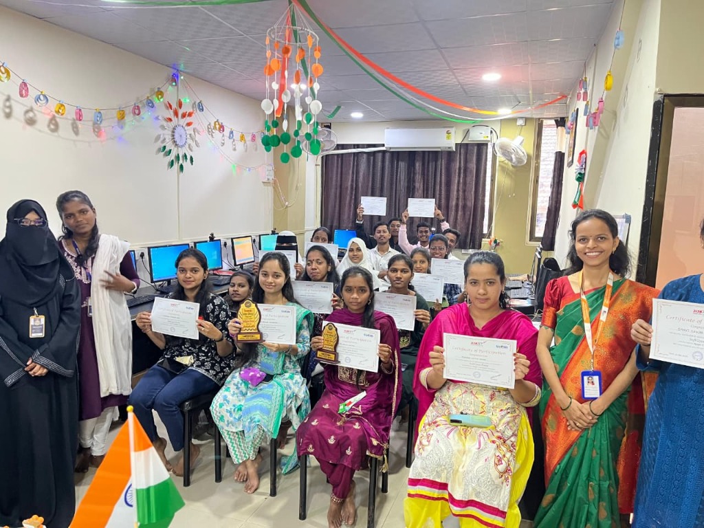 Students with Certificates at JIJAJET Computer Institute Rajapur